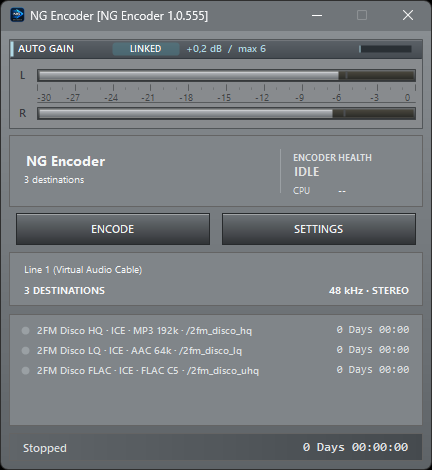 NG Encoder stopped, Encoder Health IDLE